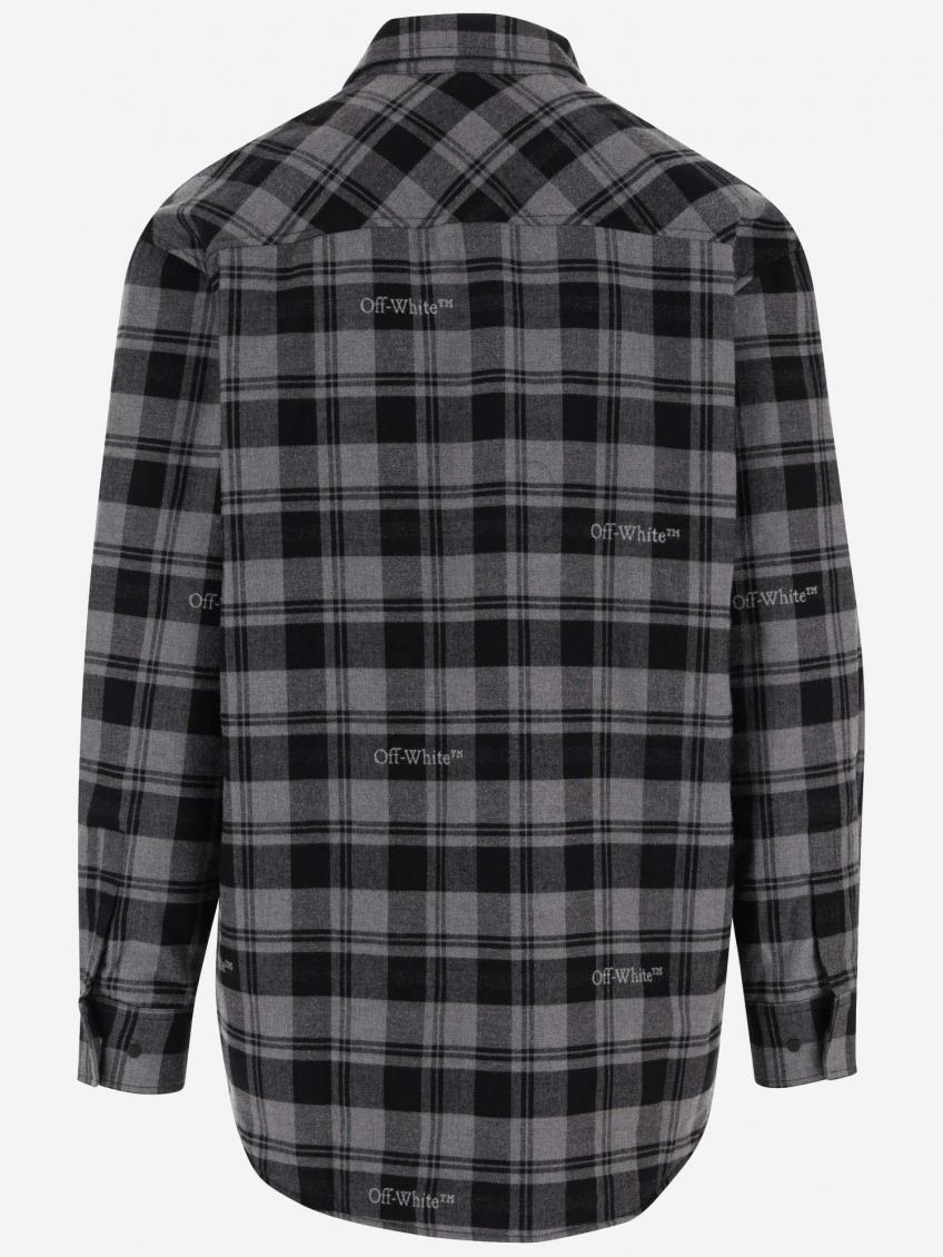 Checked flannel shirt - Grey