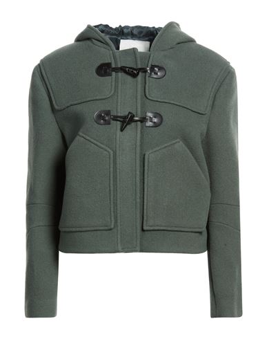 Woman Coat Military green Size 2 Wool, Polyamide