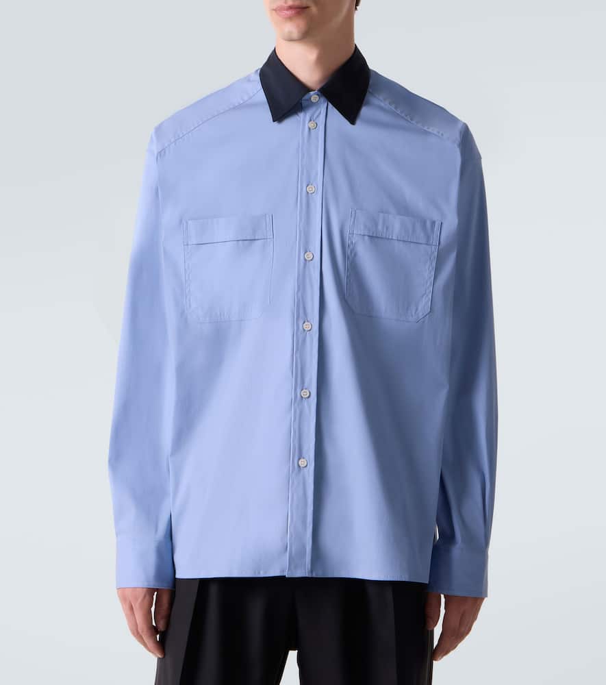 Cotton-blend poplin shirt