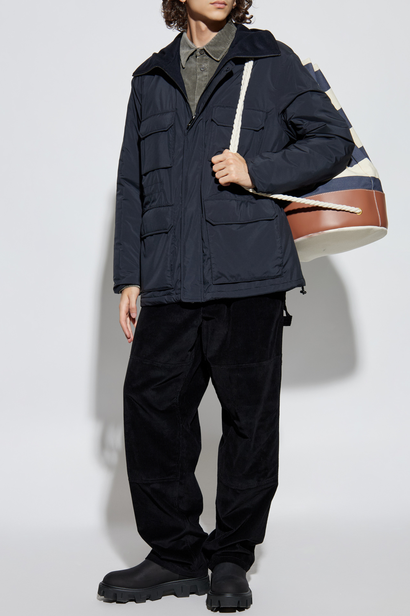 Insulated Jacket With Hood, Men's, Navy Blue
