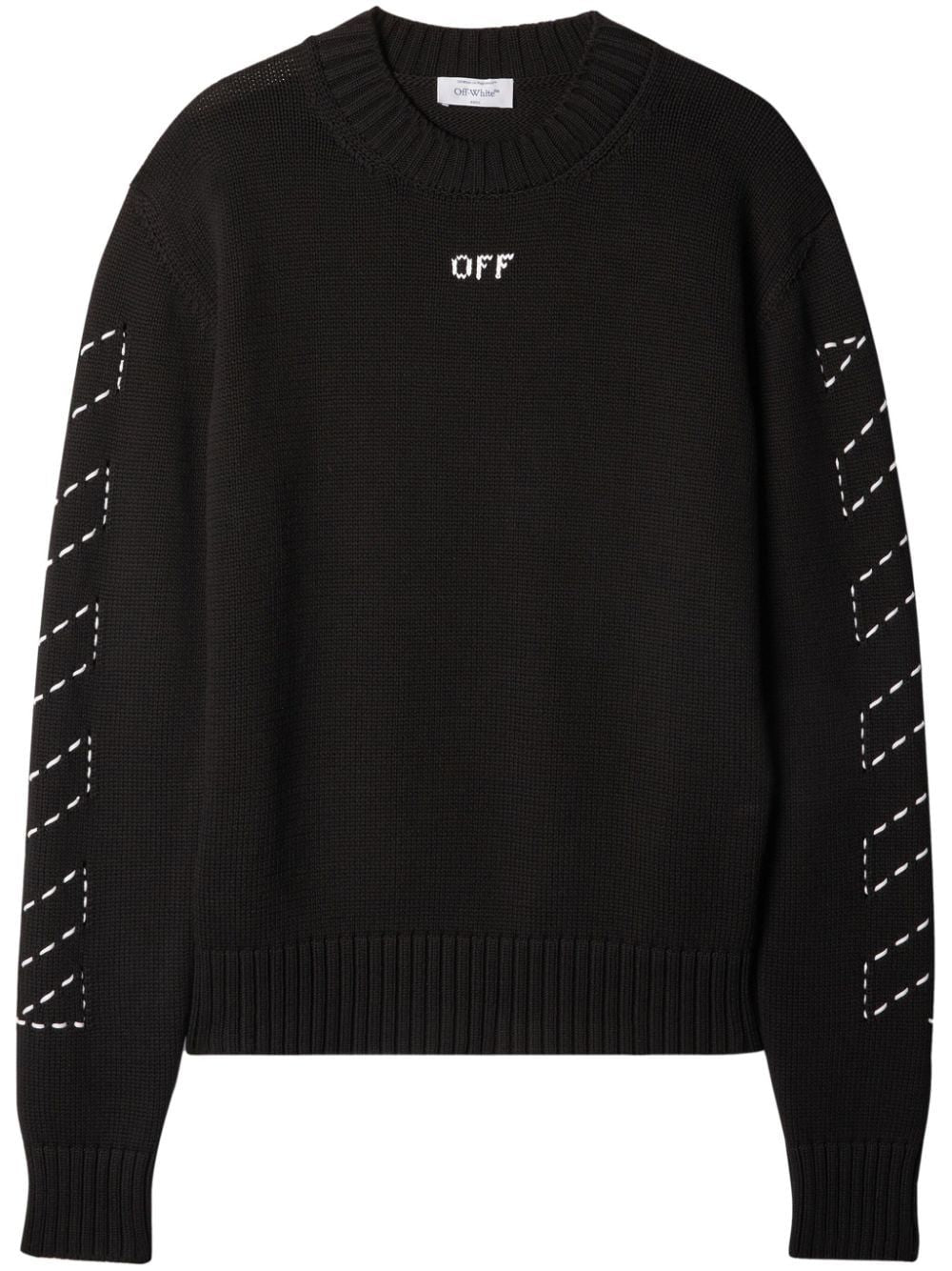 Sweater with Contrasting Logo Pattern