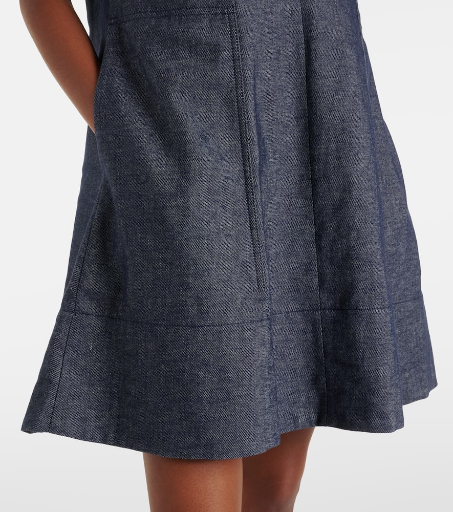 Cotton and linen chambray minidress