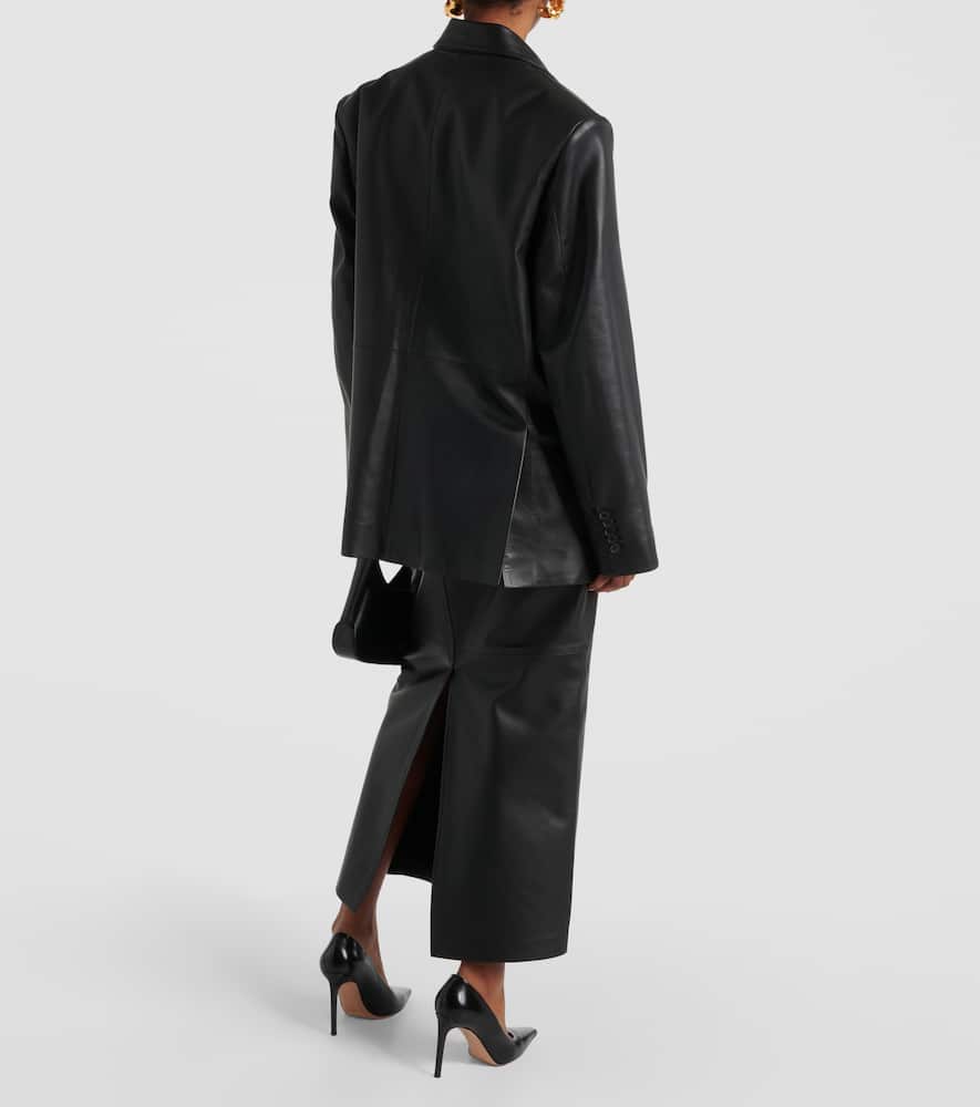 Wardrobe. NYC Oversized leather blazer