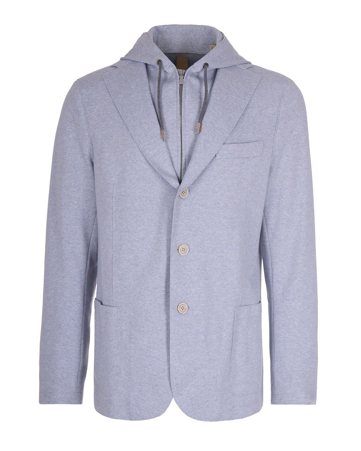 Hooded Cotton-Blend Jacket — Gray