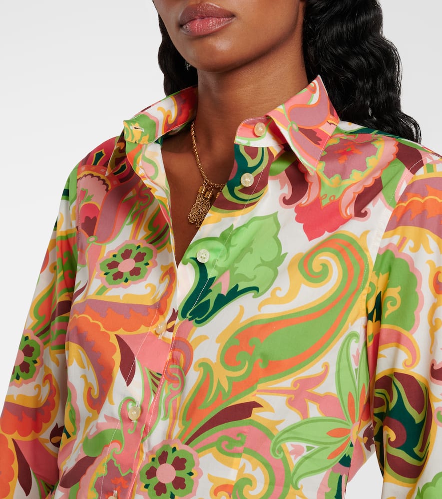 Paisley cotton-blend poplin shirt