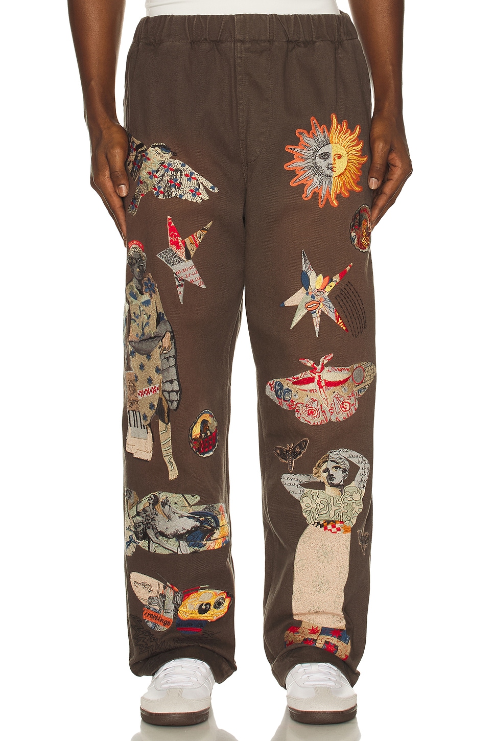Samuel Zelig Collage Pant in Dark Taupe - Taupe. M also in L, S, XL/1X