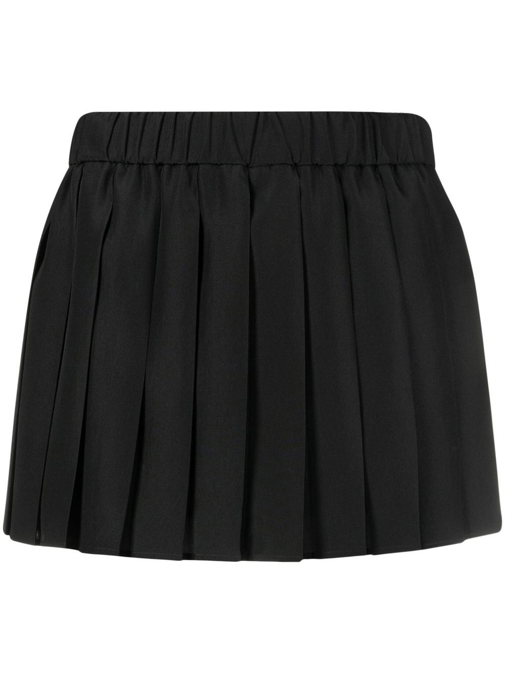 Pleated slip-on short shorts - Black