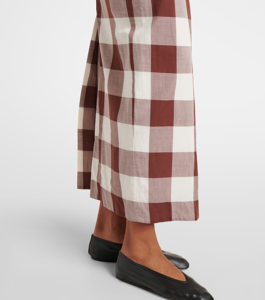 Mira gingham cotton maxi skirt