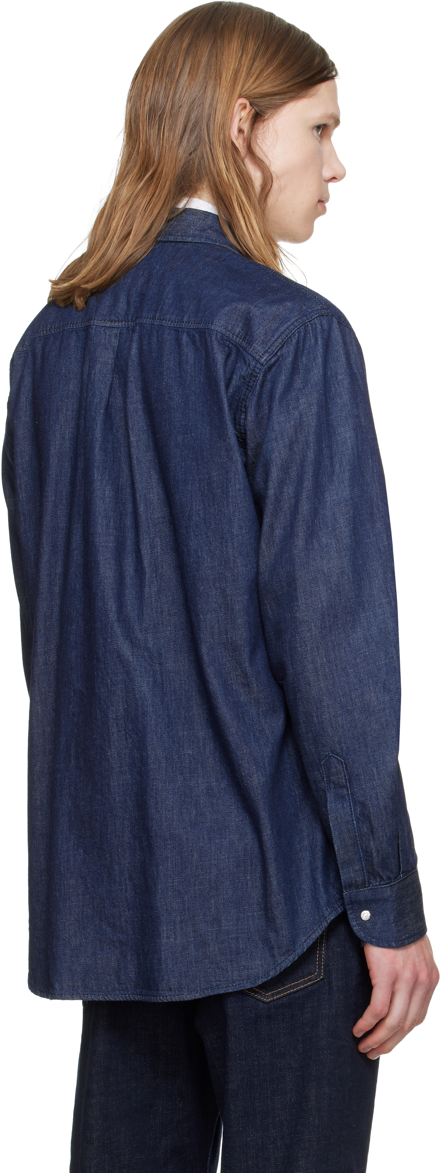 Blue Wet & Dry Wash Denim Biker Shirt