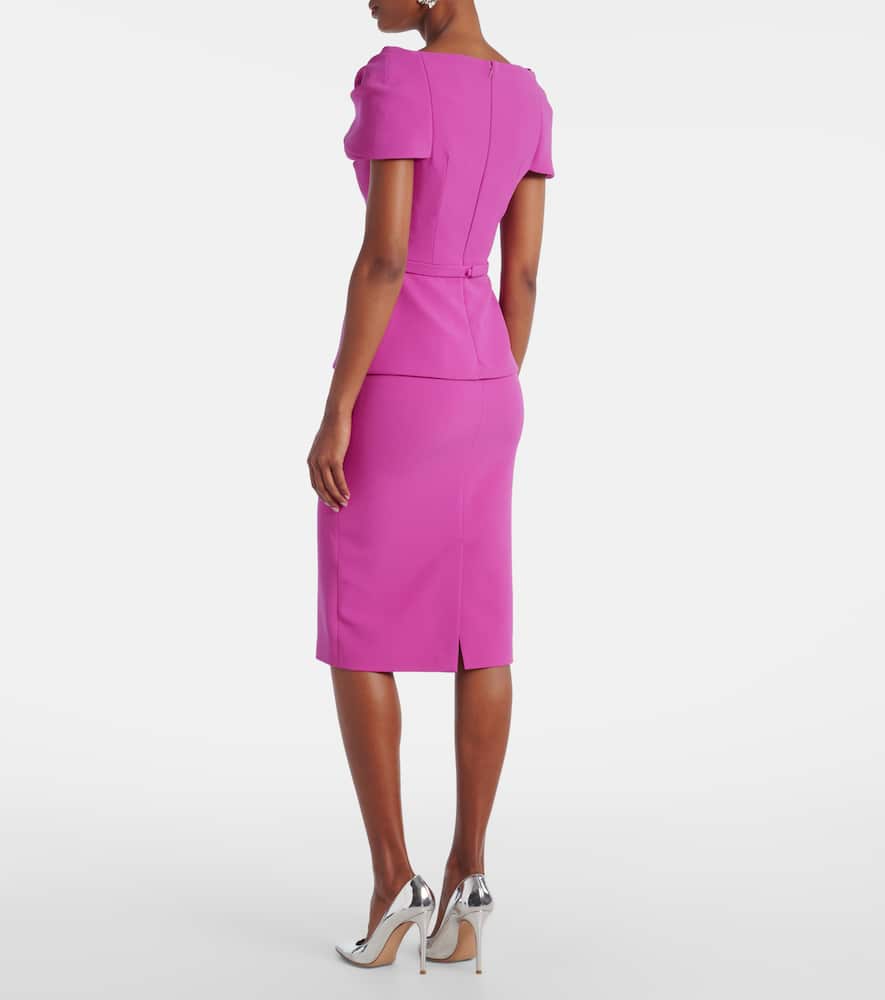 Belted peplum midi dress