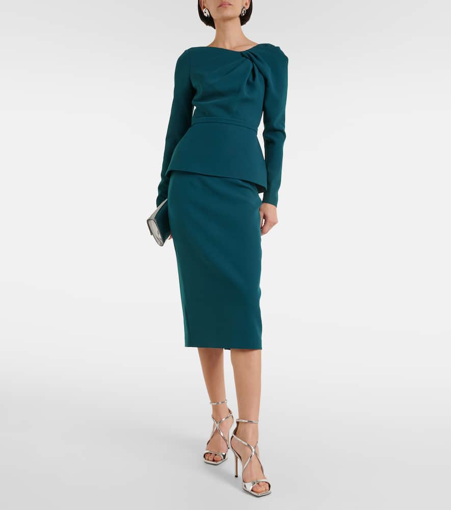 Hokuku crêpe pencil skirt