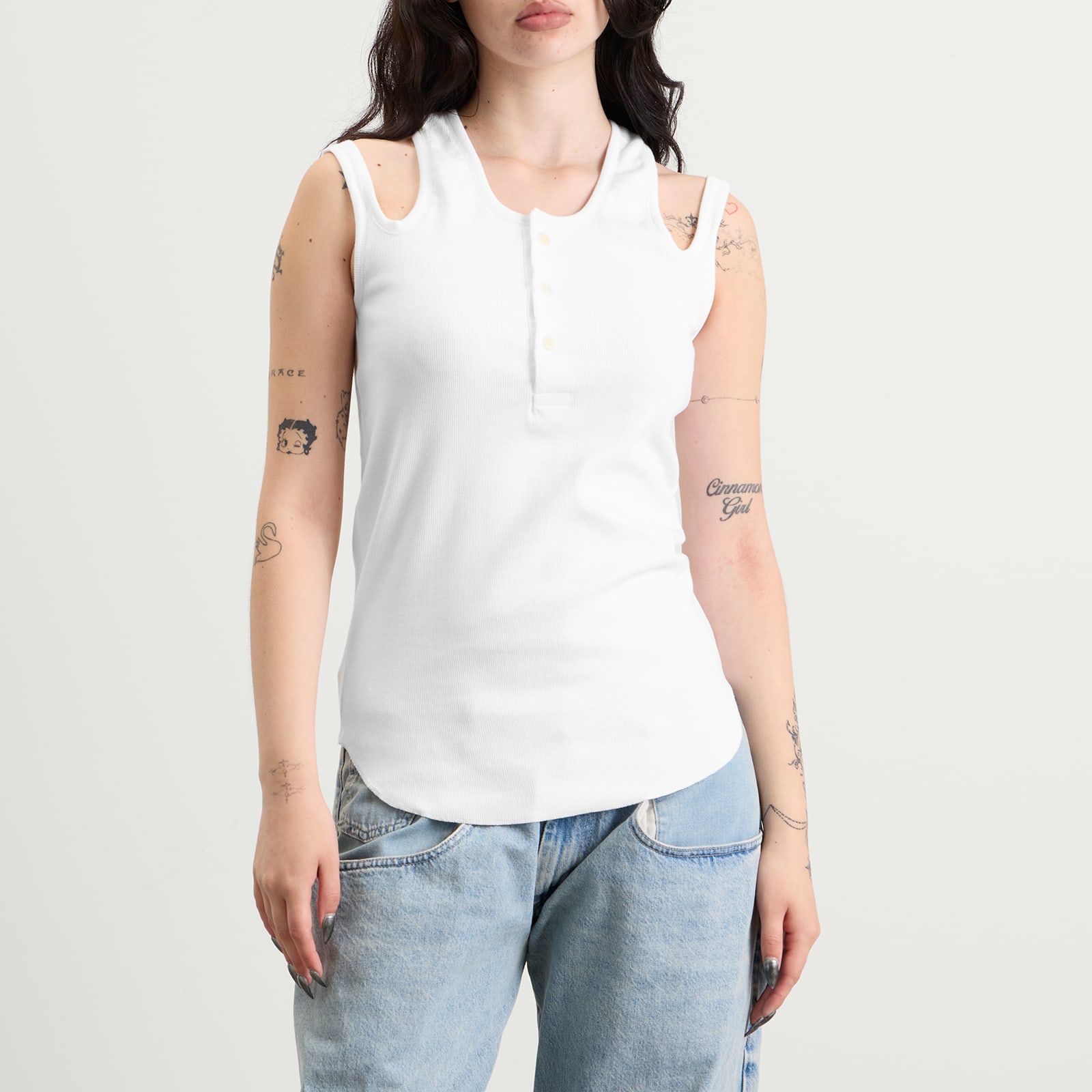 TOGA Rib Tank Top White