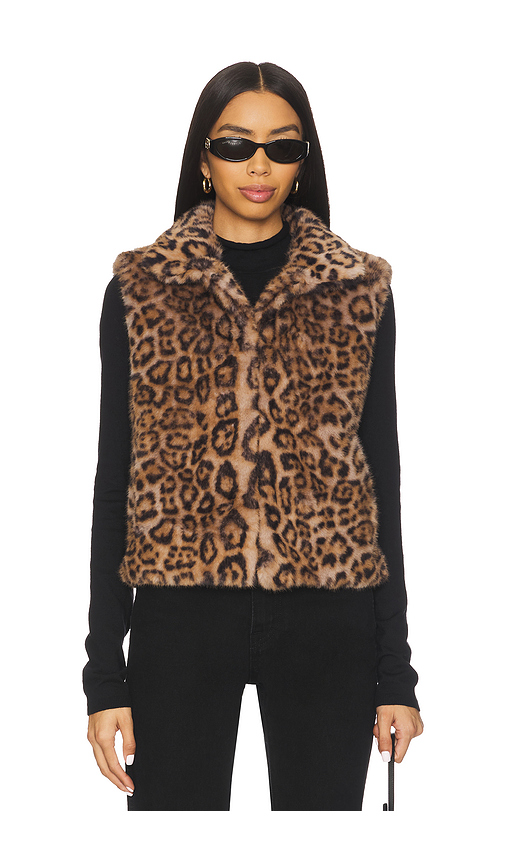 Adrienne Landau Printed Rabbit Vest in Brown. - S also in