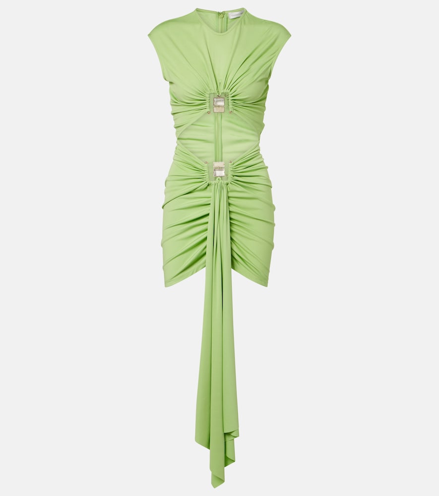 Bezel Quartz cutout jersey minidress