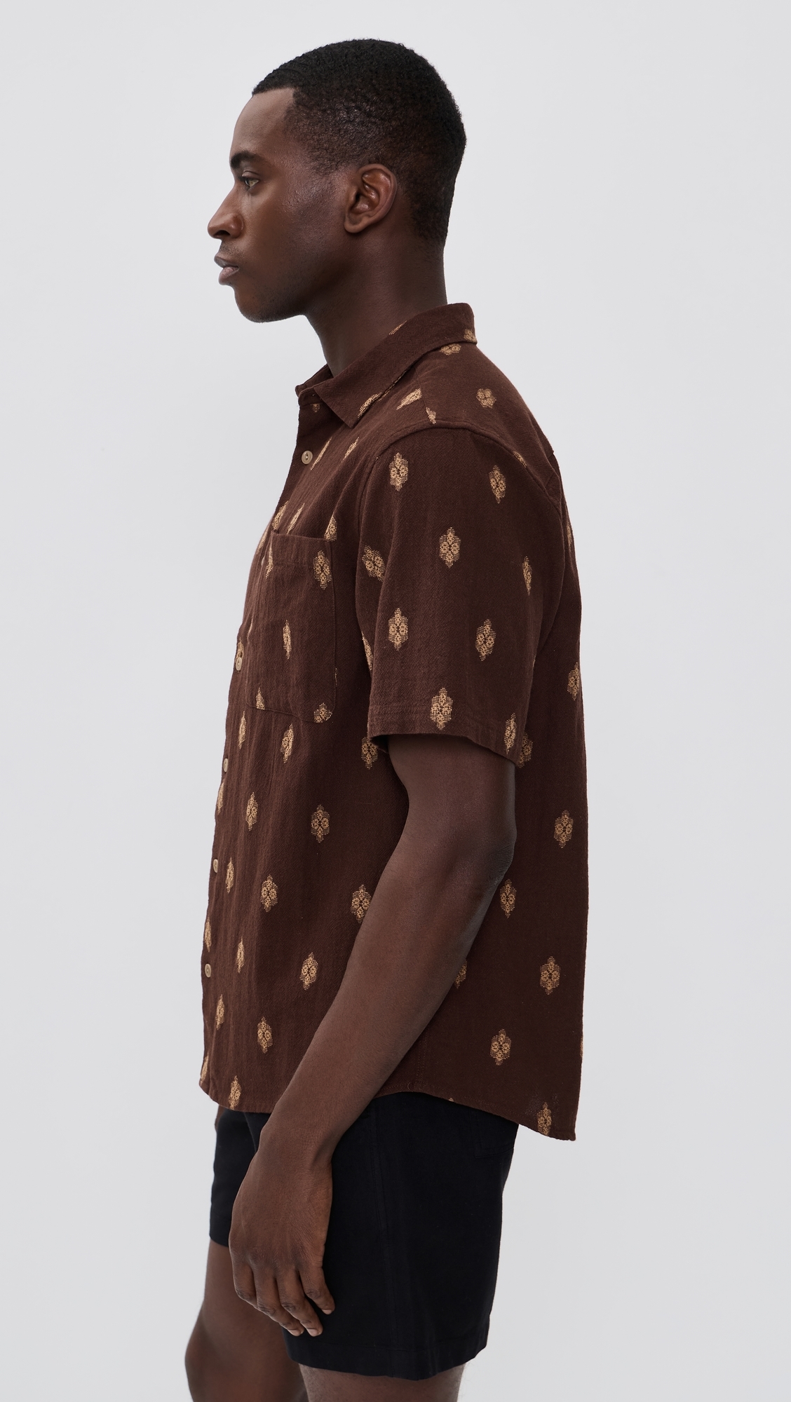 Button Up Shirt Brown Multi