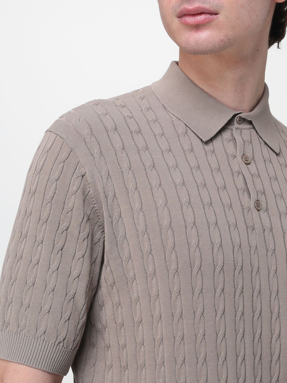 Polo Shirt Men color Brown