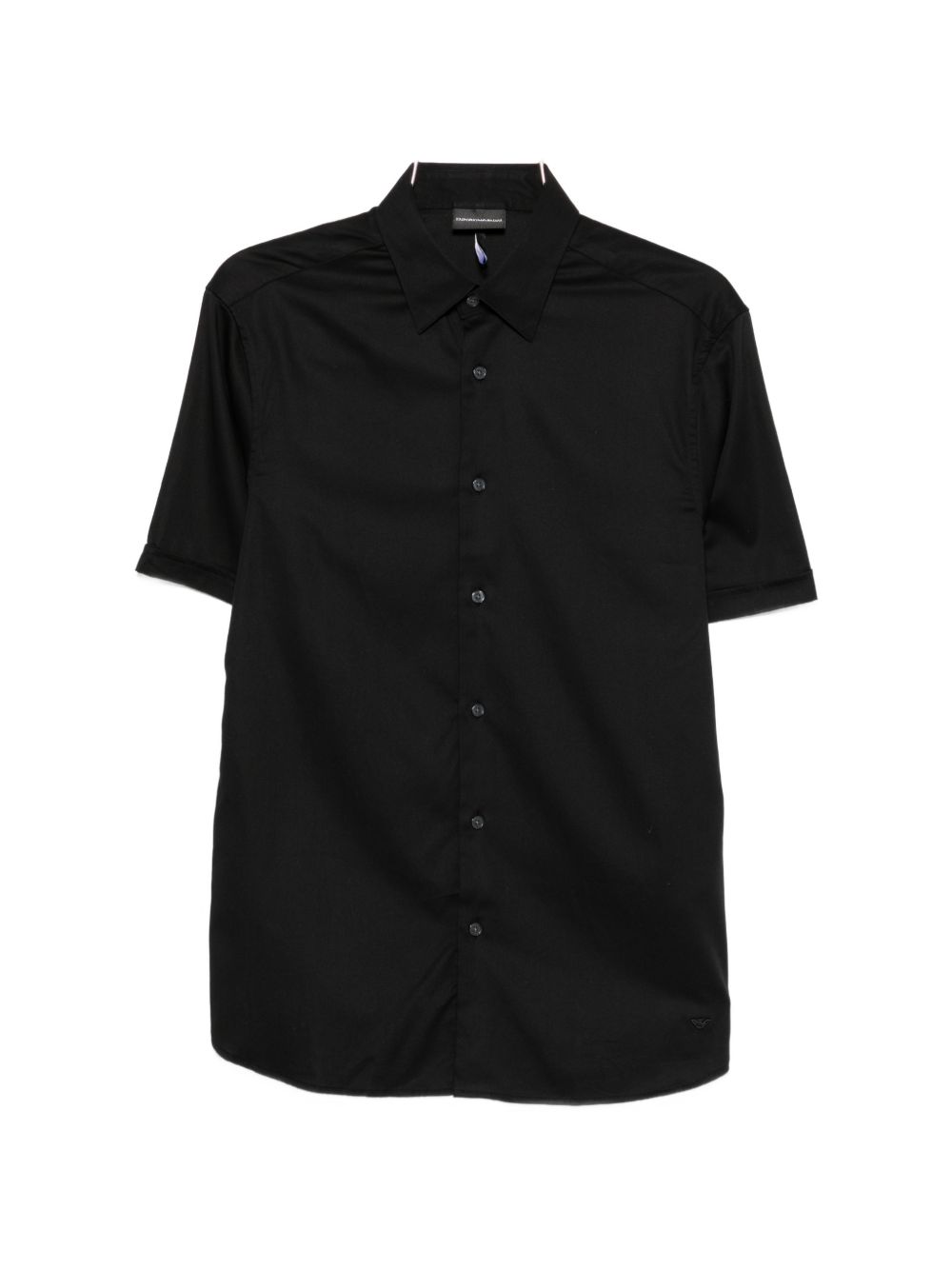 Short-Sleeve Cotton Shirt — Black