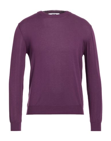 Man Sweater Plum Size 36 Cotton