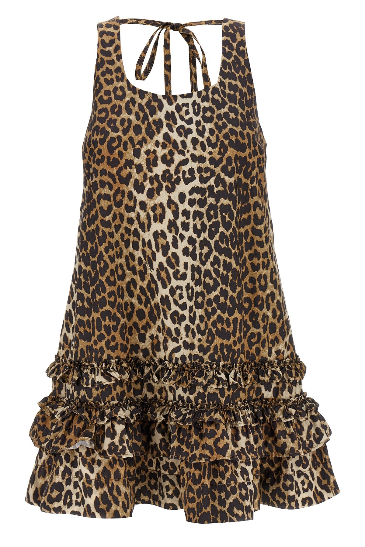 'Leopard Cotton Poplin Mini' Dress