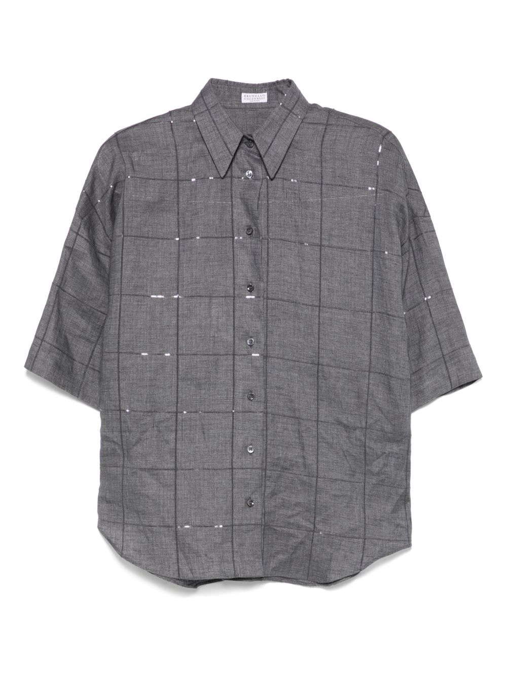 Brunello Cucinelli checked shirt - Grey