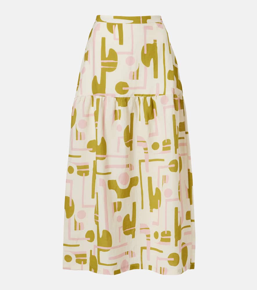 Balearic printed midi skirt