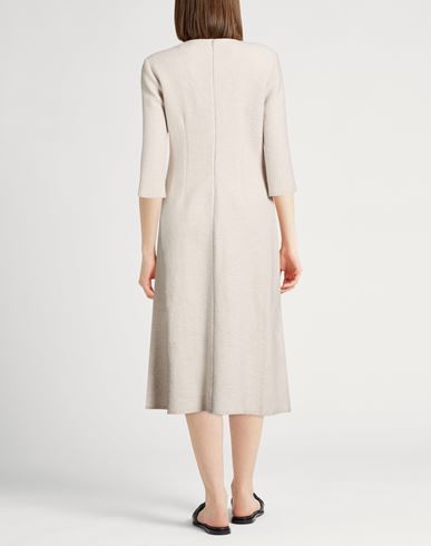 Woman Midi dress Light grey Size 14 Merino Wool