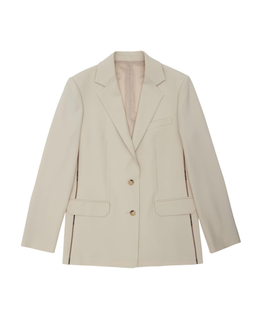 Logo-tape single-breasted blazer