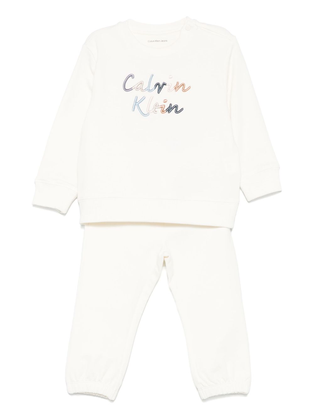 Calvin Klein Kids logo-embroidered tracksuit - Neutrals