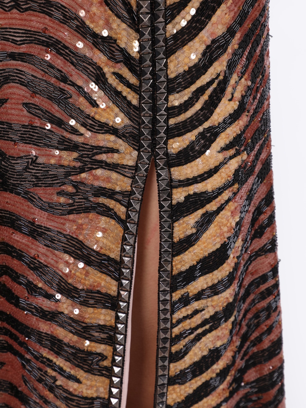 Embellished Animal Print Gown