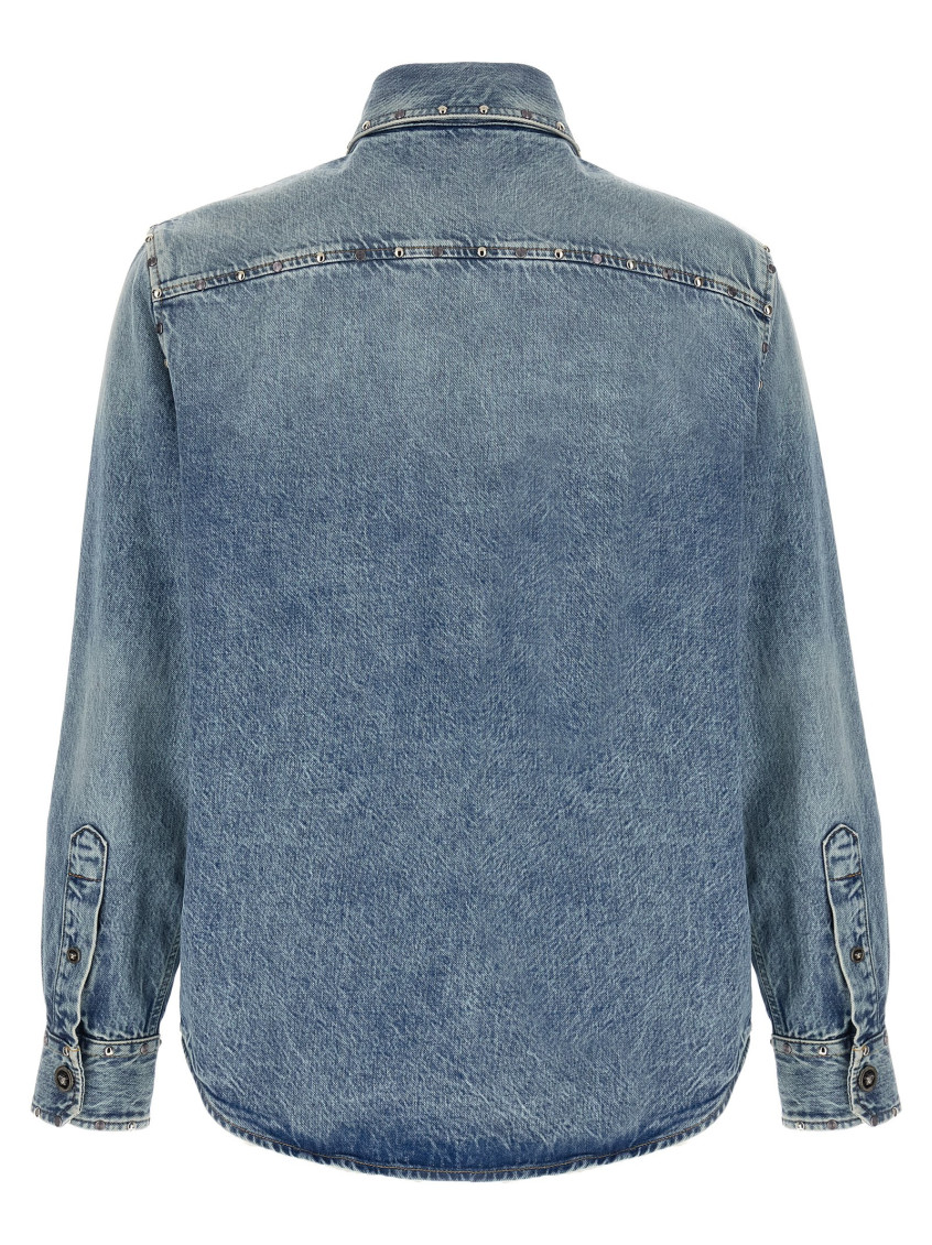 Shirt Denim Stop Denim And Studs + Stone Wash Light Blue Casual Blue