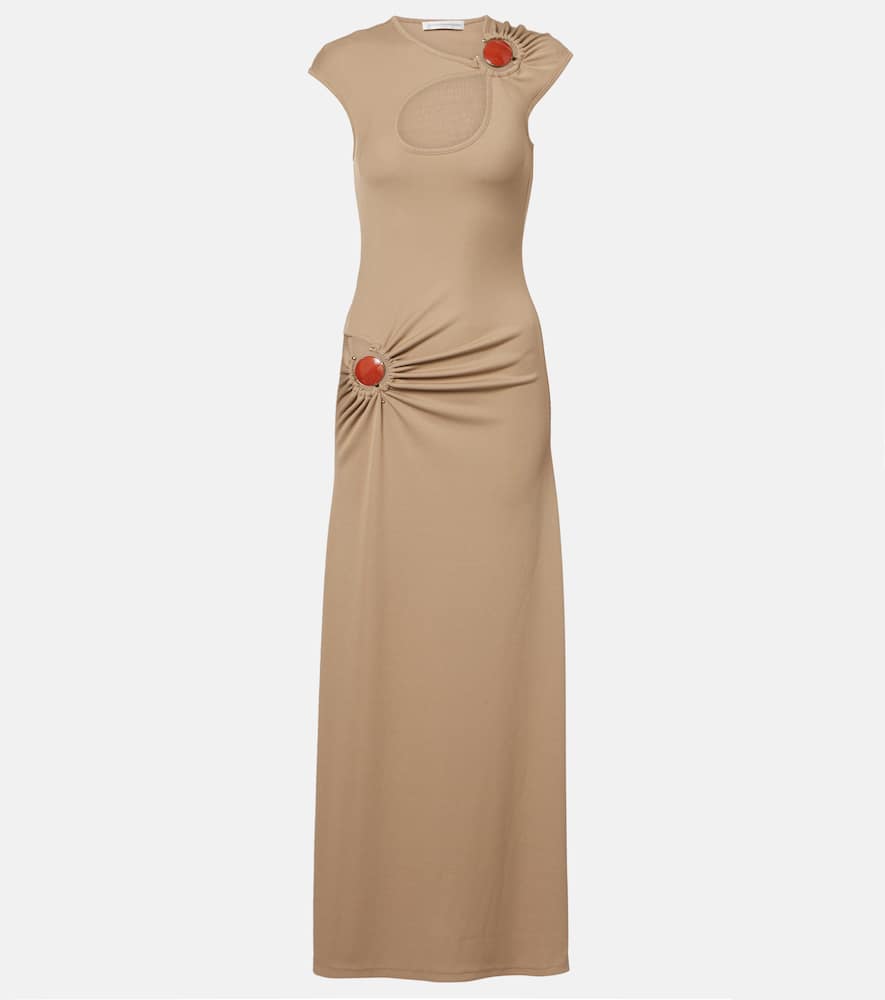 Mineral Stone embellished jersey maxi dress