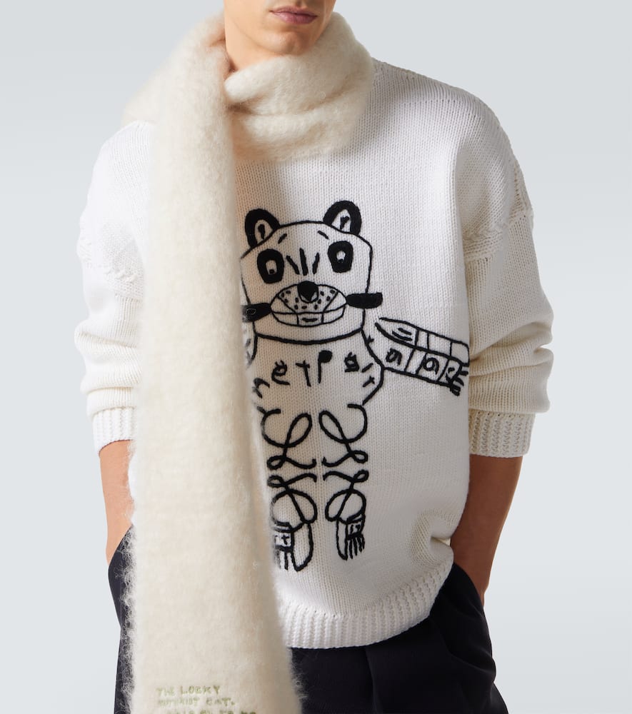X Louis Wain embroidered wool sweater