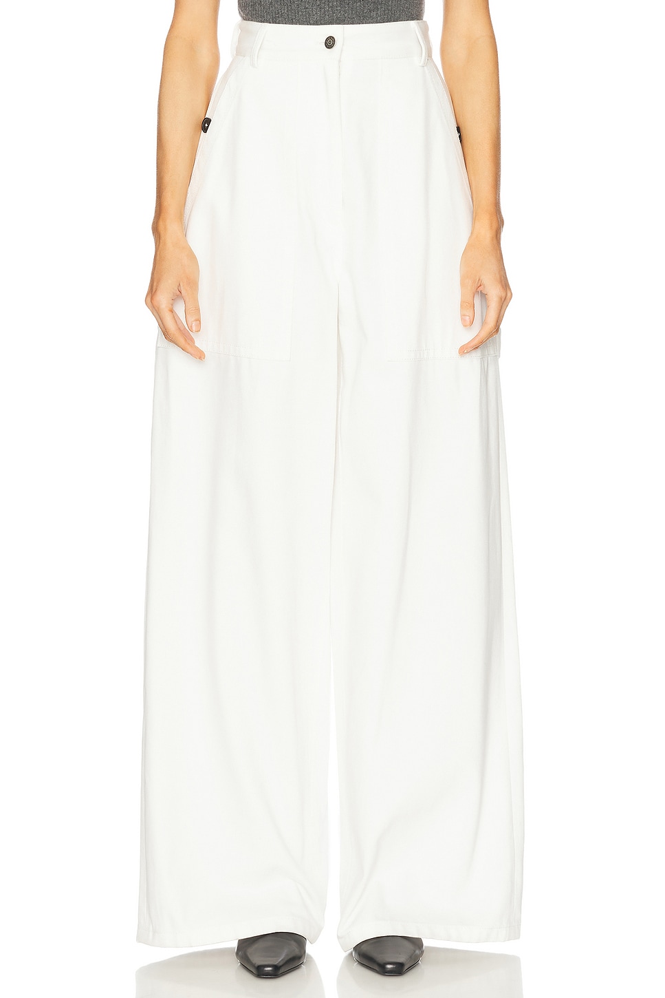 Adam Lippes Jasper Jeans in White - White.  6 also in