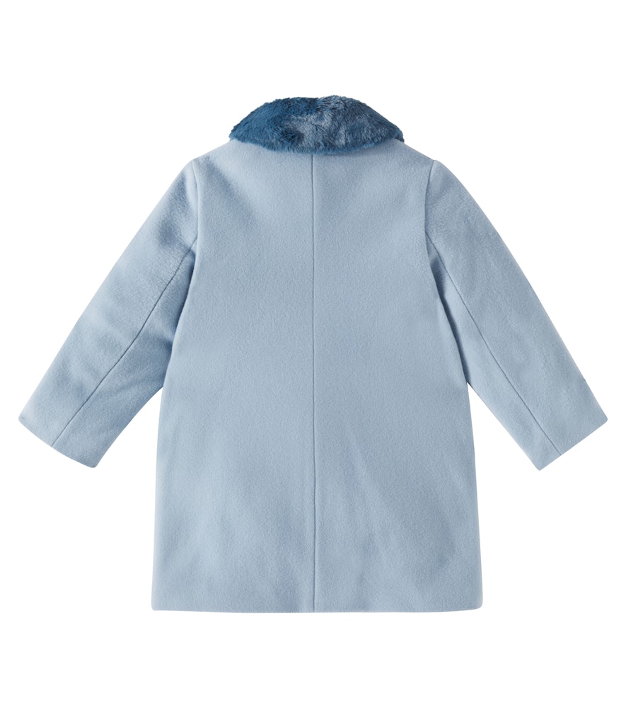 Il Gufo Faux fur-trimmed wool-blend coat