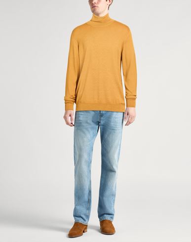 Man Turtleneck Marigold Size 44 Merino Wool