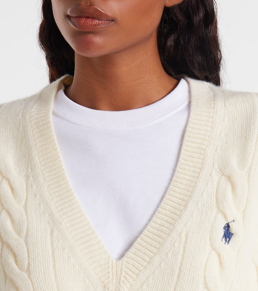 Cable-knit wool and cashmere vest