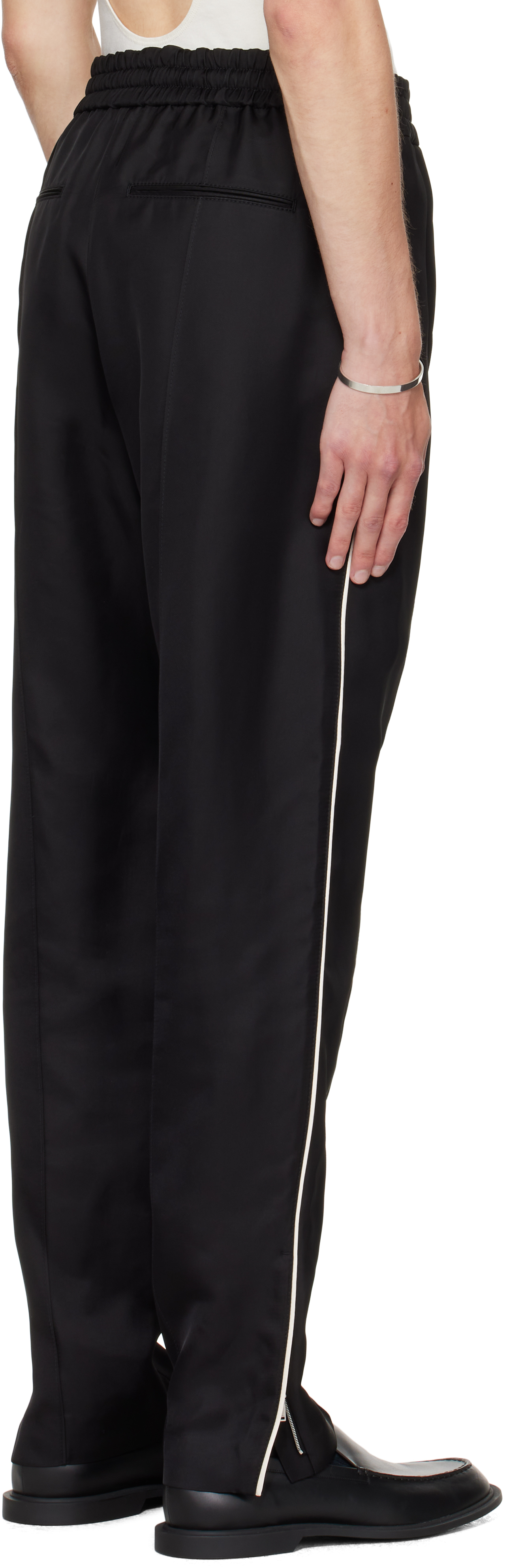 Black Piped Trousers