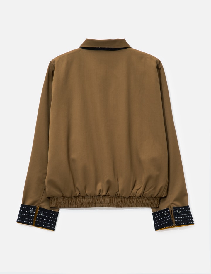 Brown Chore Jacket With Stand Collar