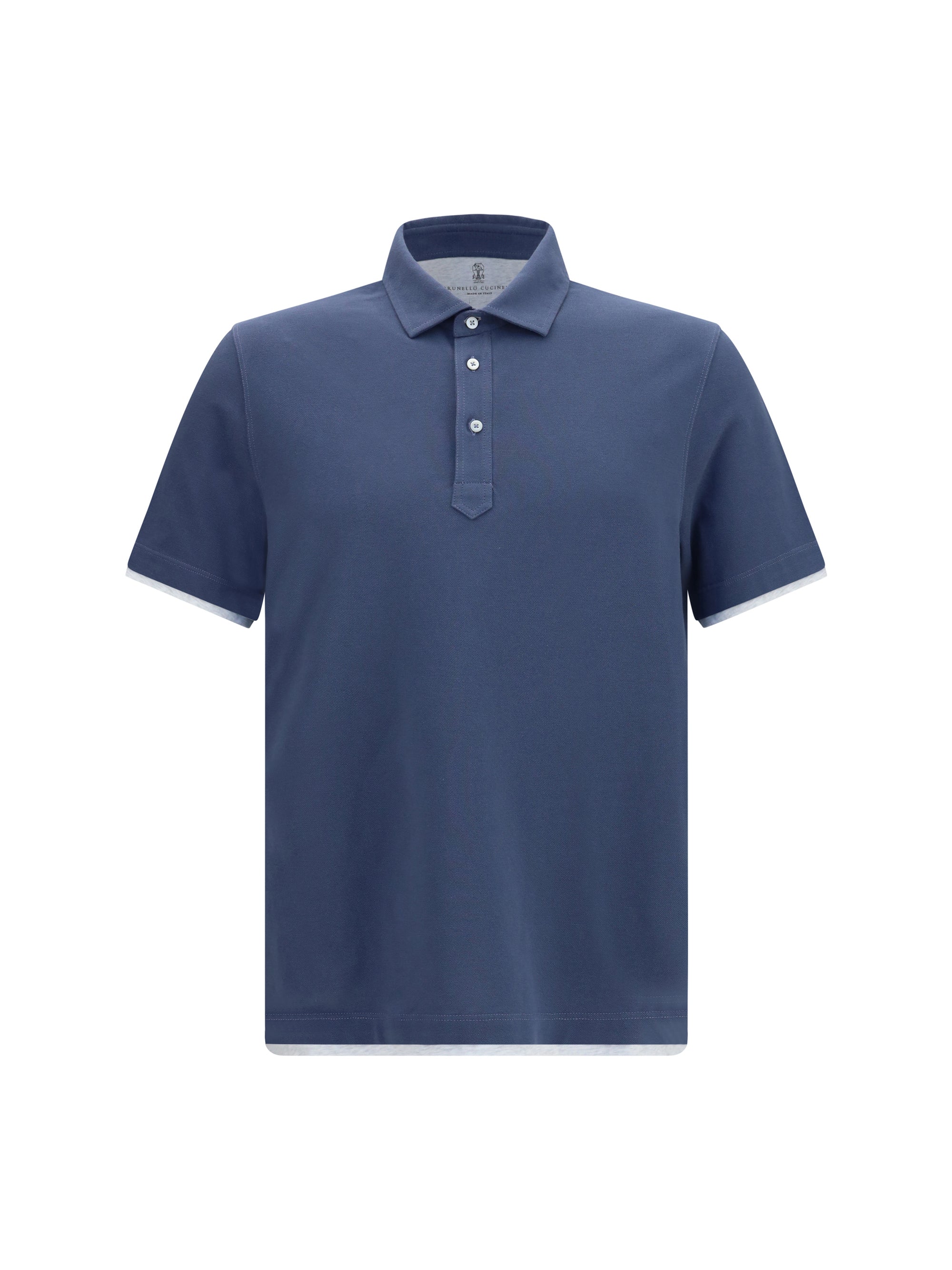 Short-Sleeve Cotton Polo Shirt — Navy