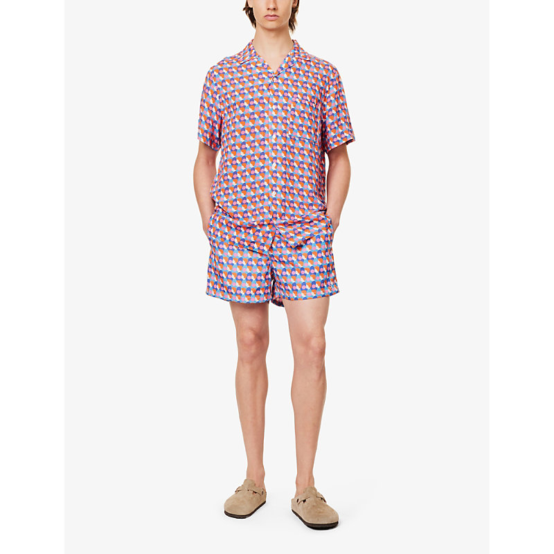 Arrels Barcelona 남성 Mens Pink Bubblegum Olimpia Printed Swim Shorts L 75521661