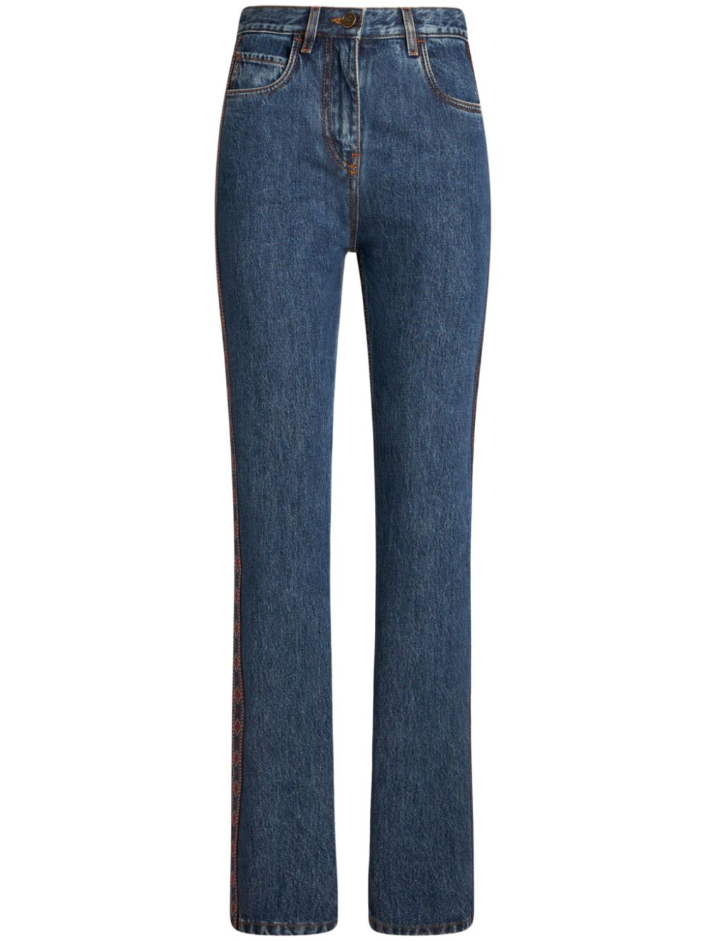 Side-appliqué jeans - Blue