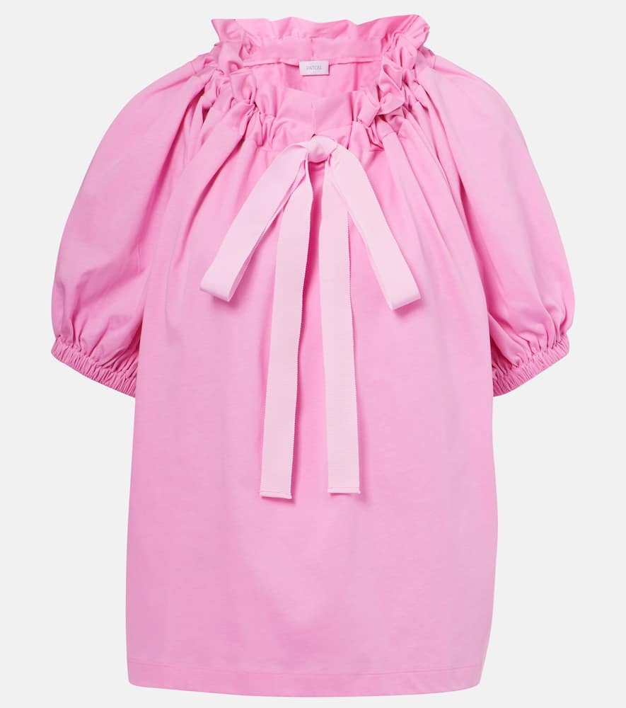 Off-shoulder cotton jersey top