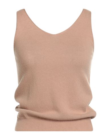 N. o.w. Andrea Rosati Cashmere Woman Top Camel Size S Wool, Viscose, Cashmere, Nylon