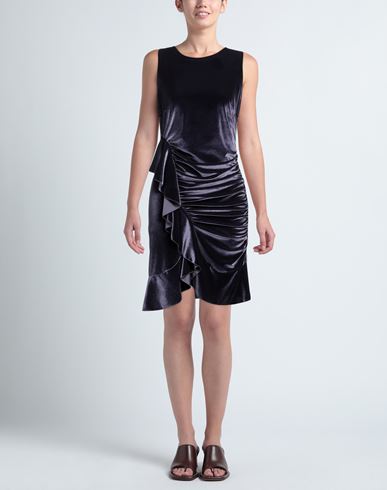 Woman Mini dress Dark purple Size 6 Polyester, Viscose, Elastane