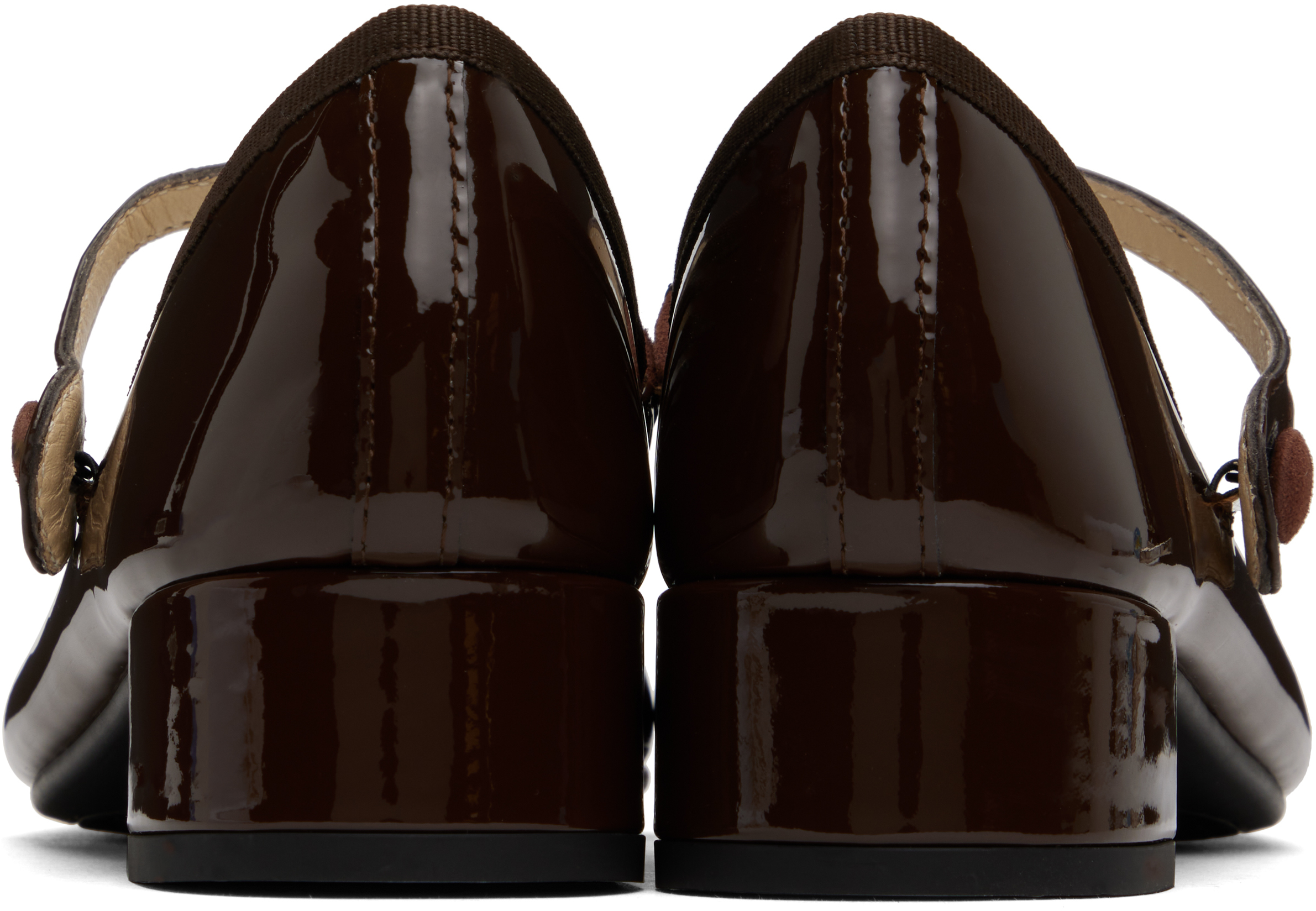 Repetto Brown Rose Mary Jane Heels