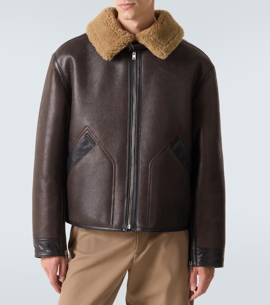 Shearling-lined leather jacket