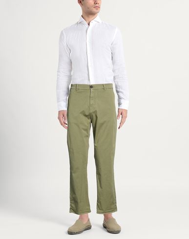 Man Pants Military green Size 34 Cotton, Elastane