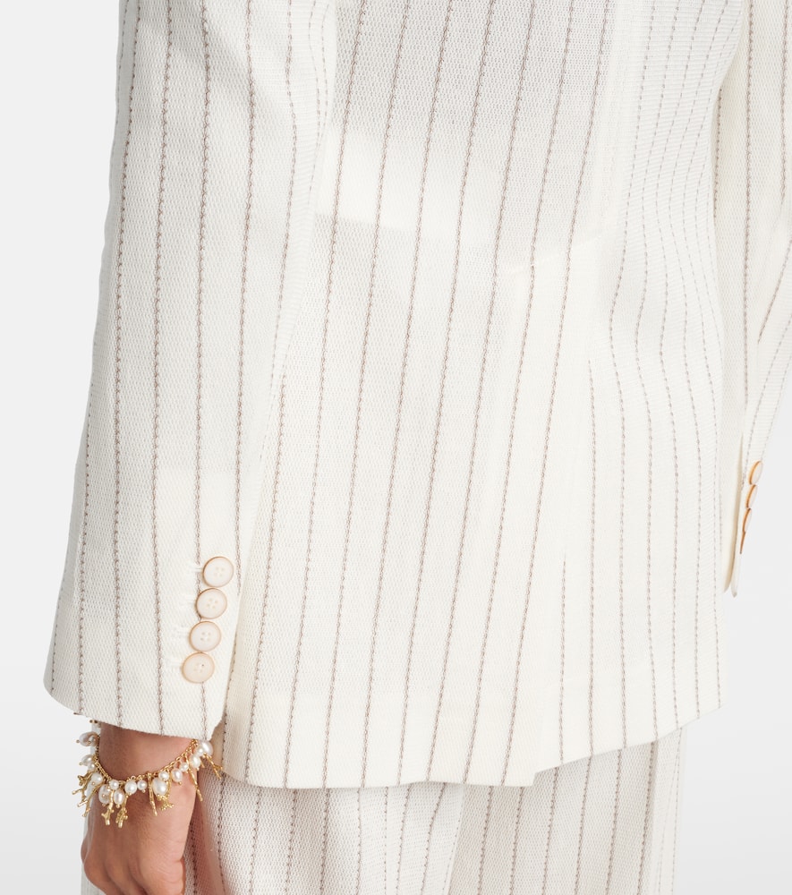 Jadi striped cotton and linen blazer