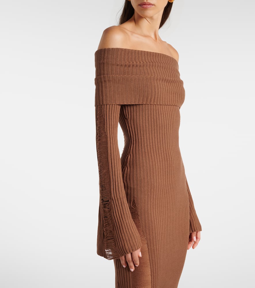 Aya Muse Danica ribbed-knit silk-blend midi dress