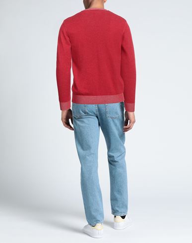 Man Sweater Red Size 42 Cotton